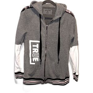 True Religion zip front hoodie sweatshirt